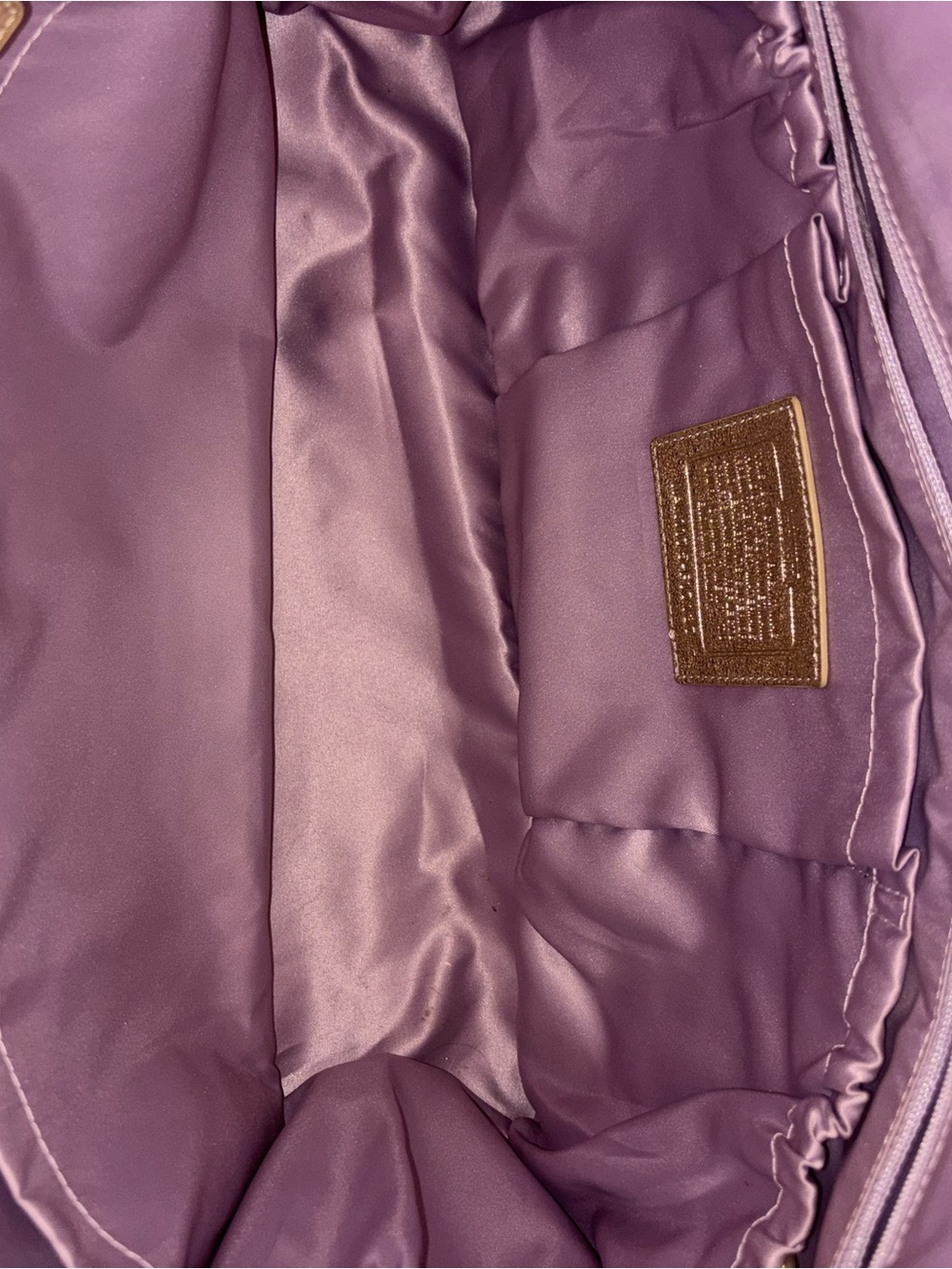 Coach F17137 Signature Tote in Pale Pink with Metallic Gold Trim - Picture 12 of 17